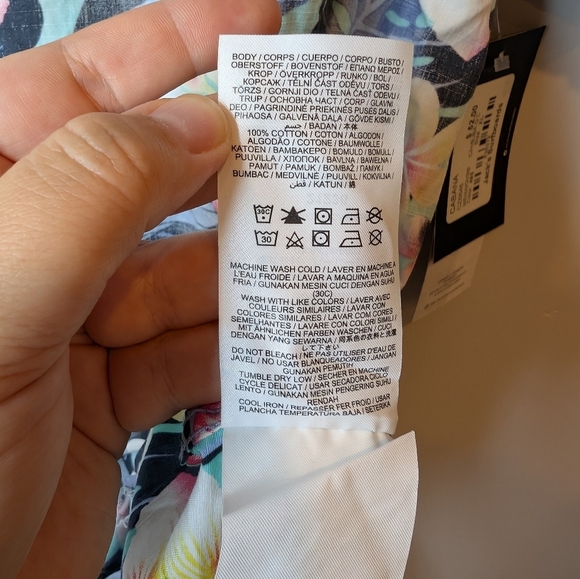 NWT XL Men's Hurley Diffused Blue Hawaiian Tropical Cabana Shirt - Picture 10 of 12